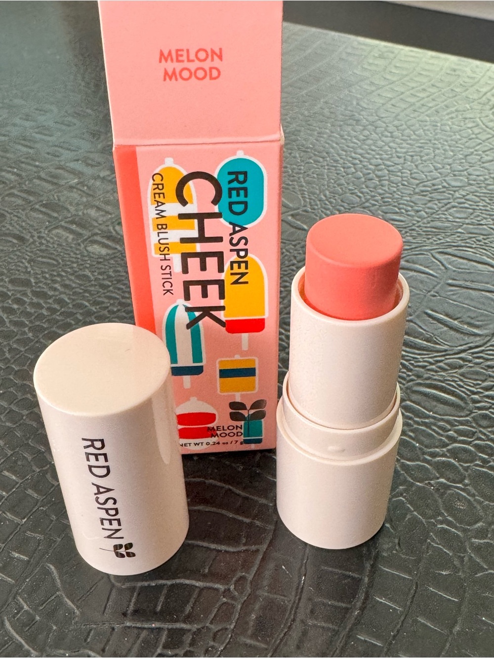 Red Aspen Melon Mood Cream Cheek Stick — Peach Blush
